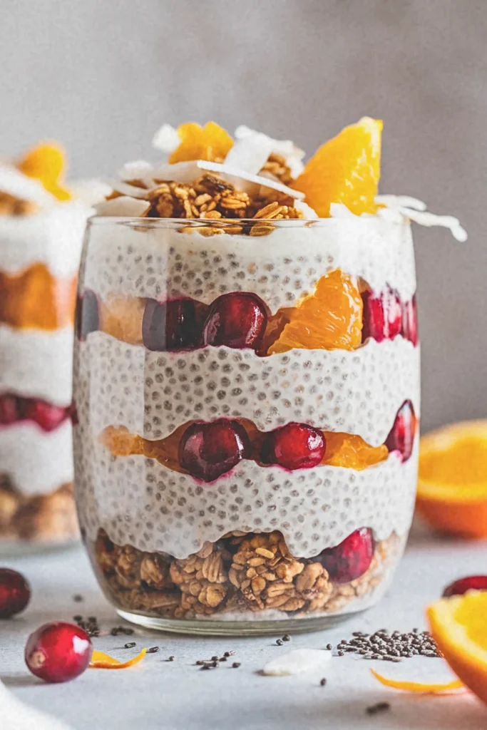 Cranberry Orange Chia Pudding Parfait
