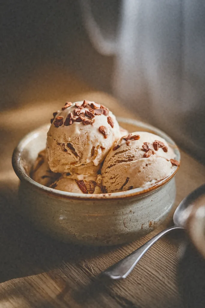 Frozen Banana Nice Cream with Cacao Nibs