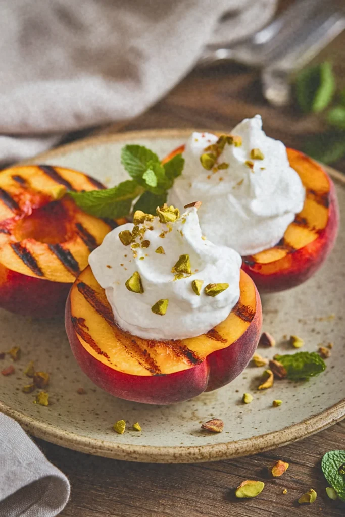 Grilled Peaches with Coconut Whipped Cream