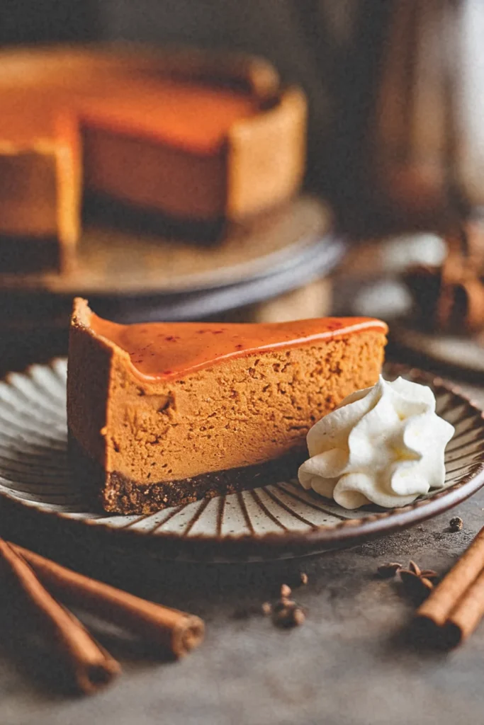 Spiced Pumpkin Cheesecake with Cashew Base
