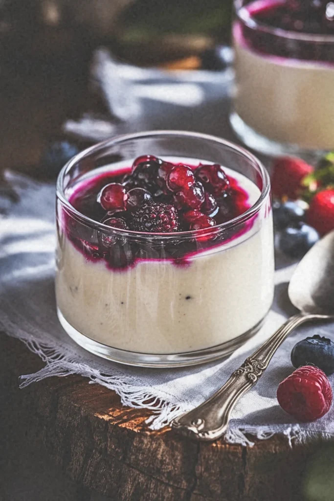Vanilla Bean Panna Cotta with Berry Compote