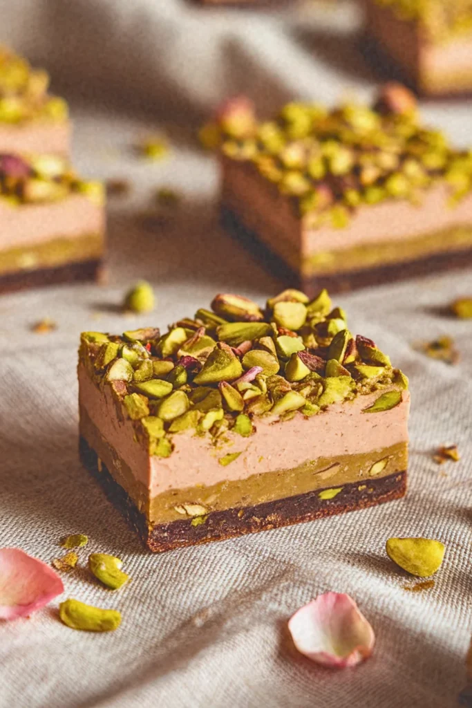 Cardamom Rose Pistachio Bars