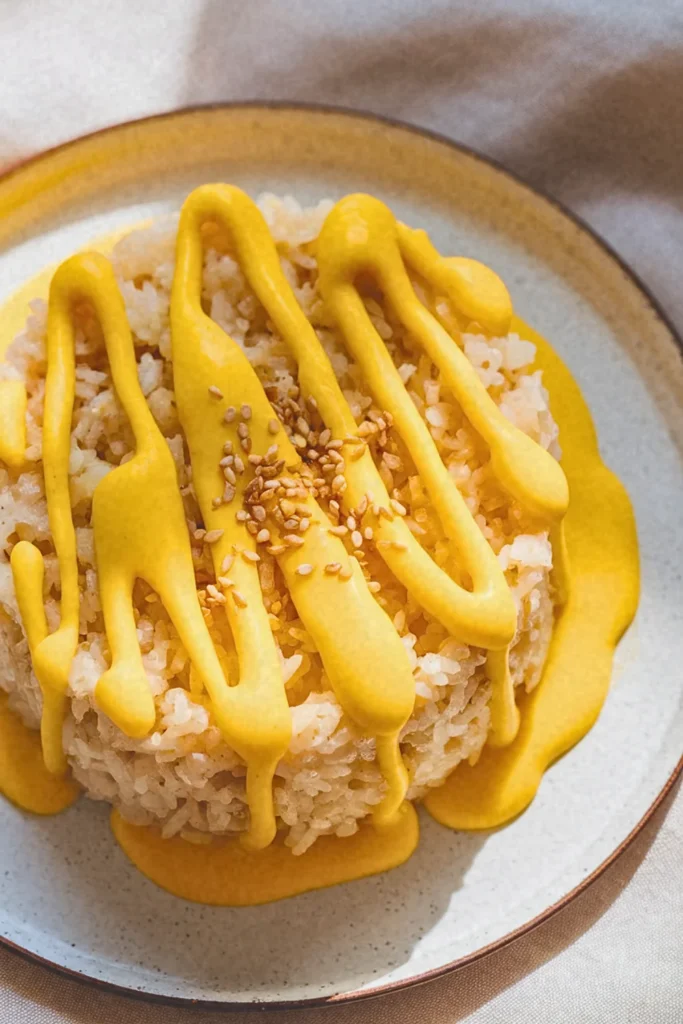 Coconut Sticky Rice with Mango Cream