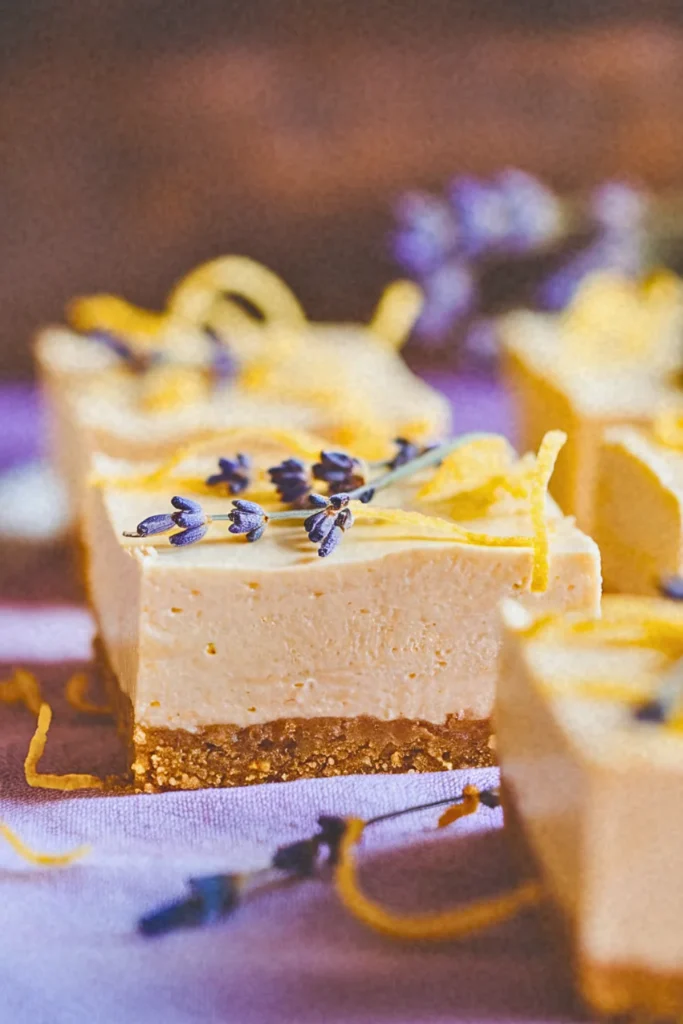 Lavender Lemon Cheesecake Bars