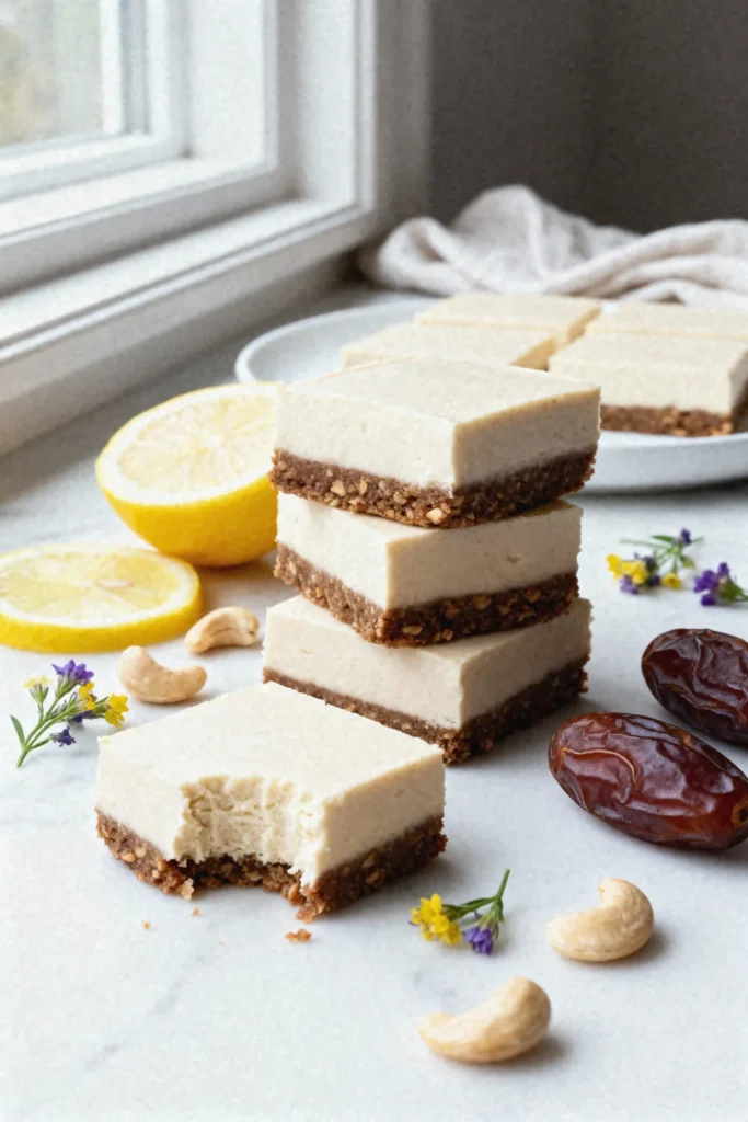 Raw Cashew Cheesecake Bars